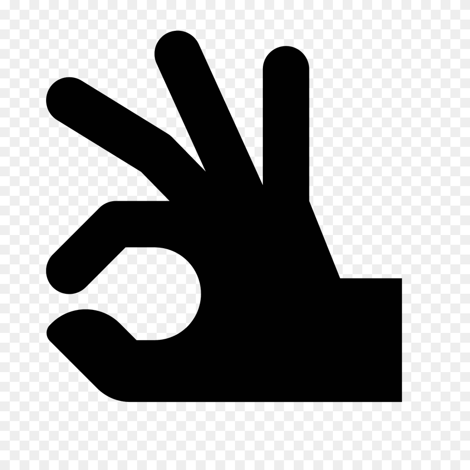 Ok Hand Icon, Gray Free Png Download