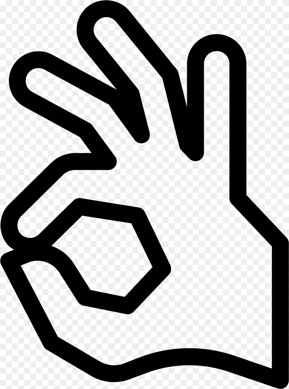 Ok Hand Icon Finger Symbol, Gray Png