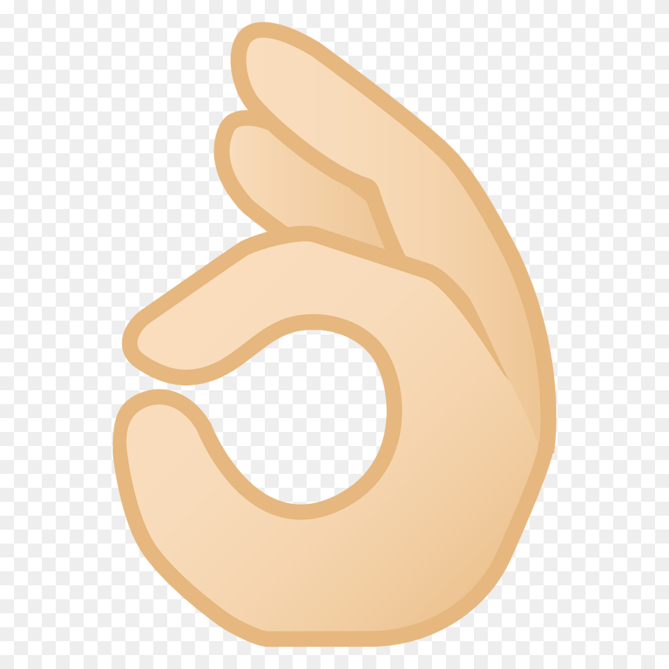 Ok Hand Light Skin Tone Icon Ok Hand, Food, Nut, Plant, Produce Free Png