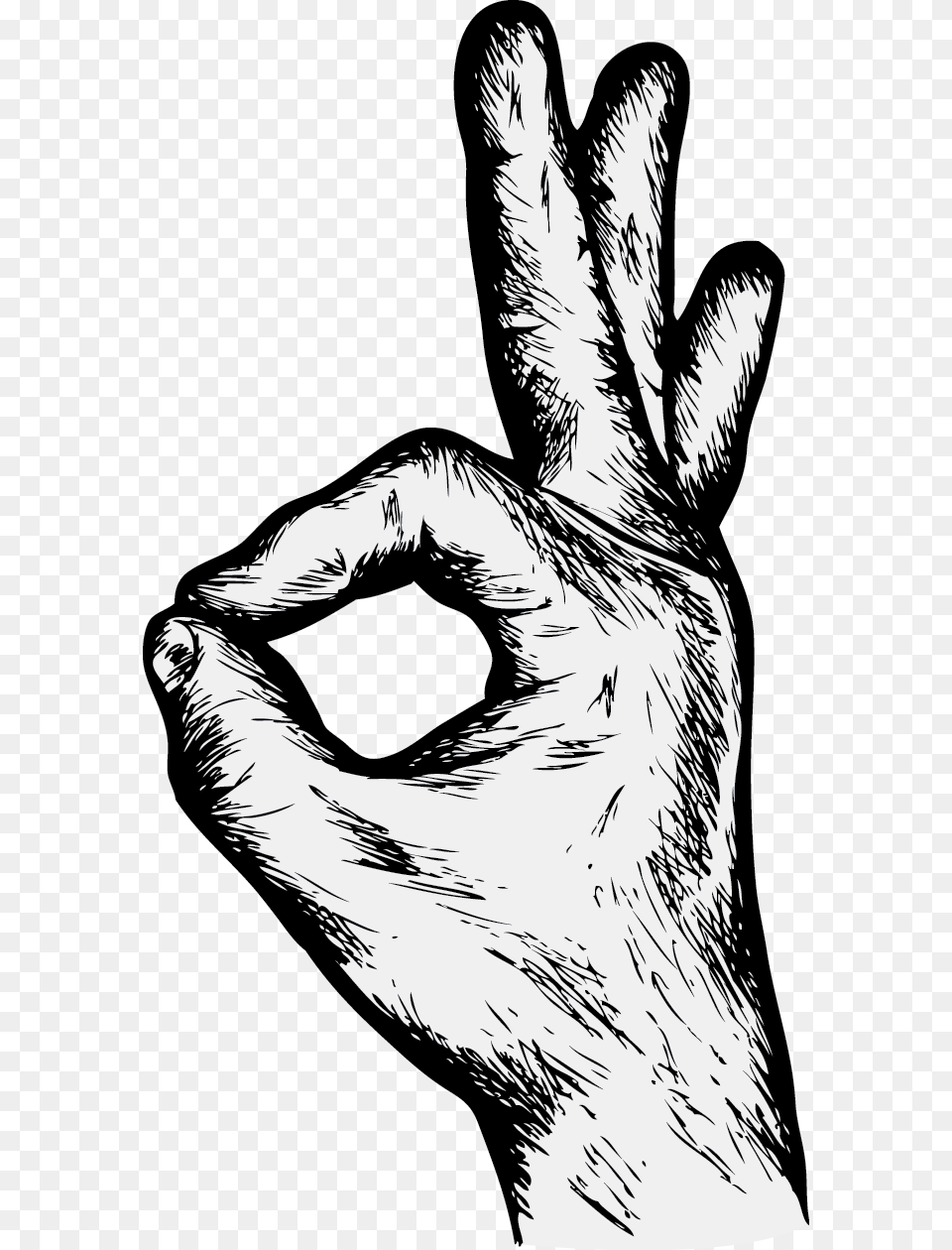 Ok Hand Signal Hand Vector, Person, Art, Drawing Free Png