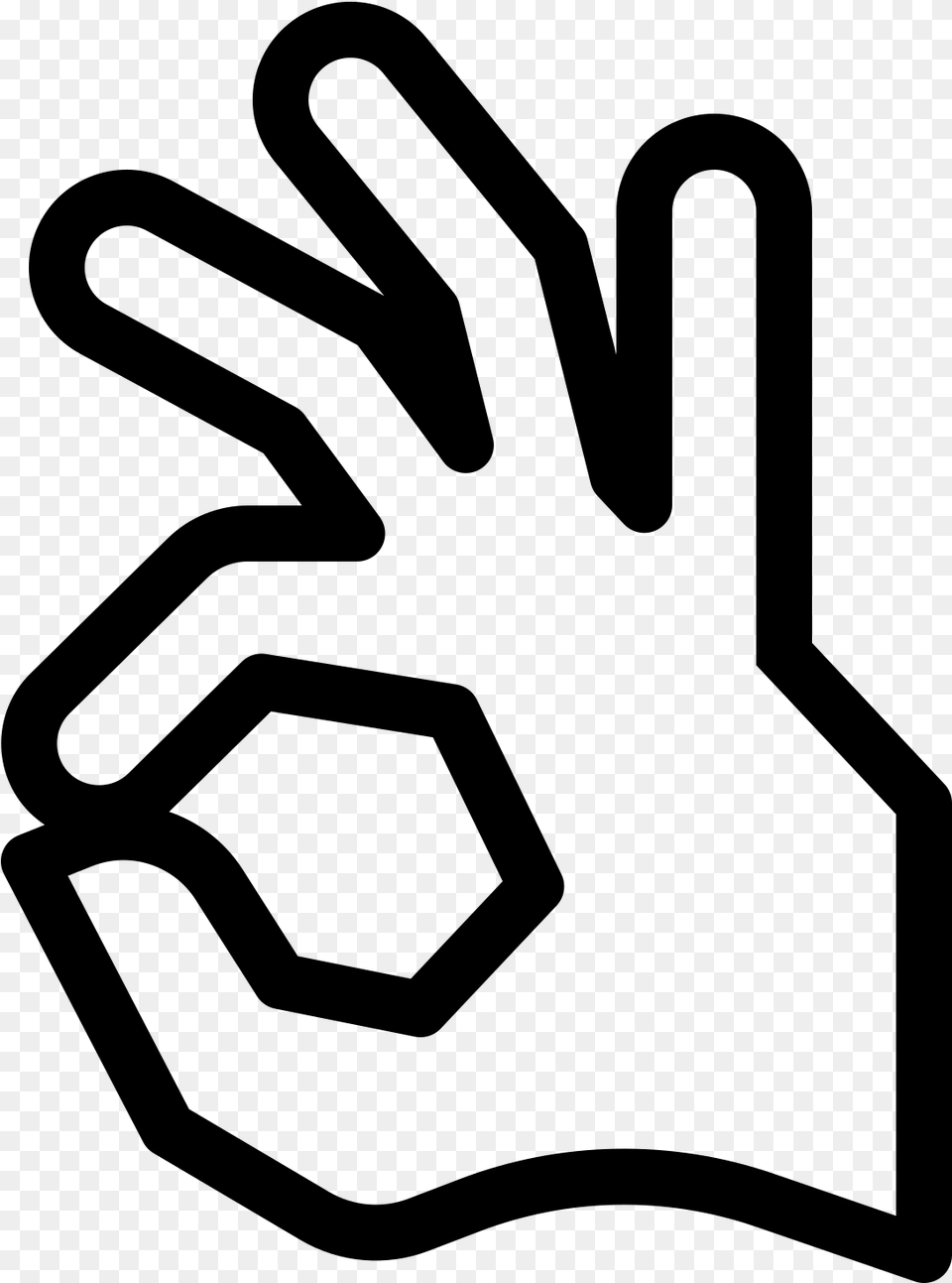 Ok Hand White, Gray Free Transparent Png