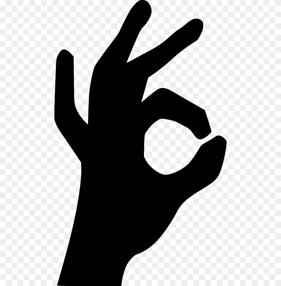 Ok Okay Good Well Done Fingers Ok Finger Icon, Person, Body Part, Silhouette, Hand Png