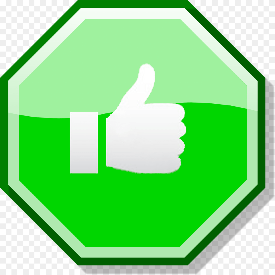 Ok X Nuvola Green Alternate Green Stop Sign Hand, Symbol, Road Sign, Body Part, Person Free Png Download