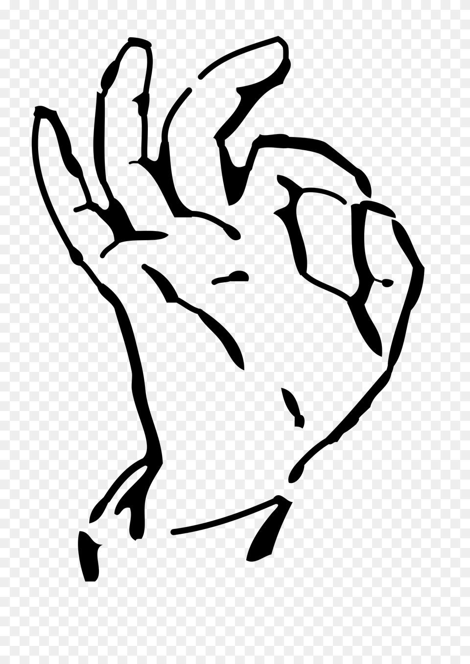 Okay Hand Gesture, Gray Png Image