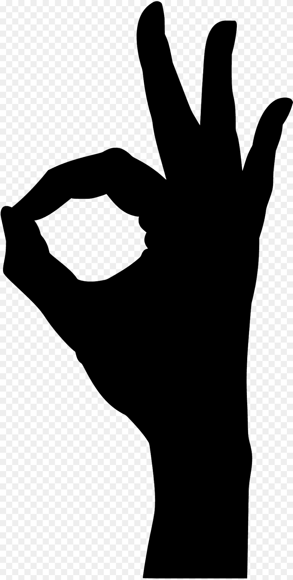 Okay Sign With The Hand Silhouette, Clothing, Glove, Person Png