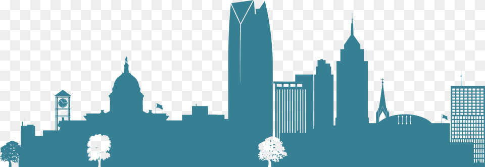 Okc Skyline Silhouette Download Oklahoma City Skyline, Architecture, Tower, Spire, Metropolis Free Transparent Png