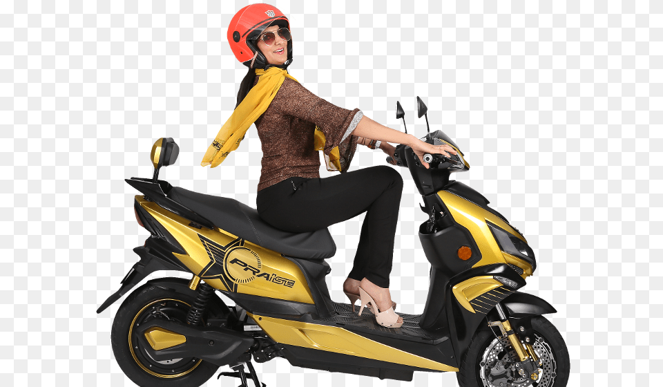 Okinawa Praise Gold, Vehicle, Transportation, Scooter, Adult Free Png Download