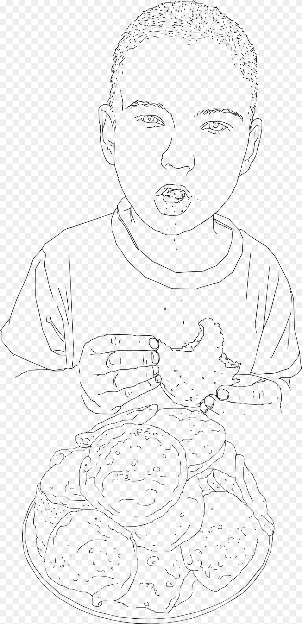 Okko Eating Thursdays Blood Pancakes Of Kemi Clip Arts Line Art, Gray Png Image