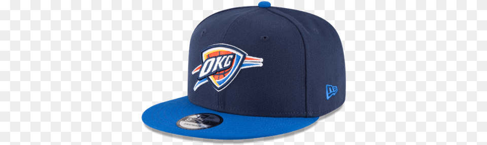 Oklahoma City Thunder New Era Flat Bill Snap Back Cap, Baseball Cap, Clothing, Hat, Hardhat Png Image