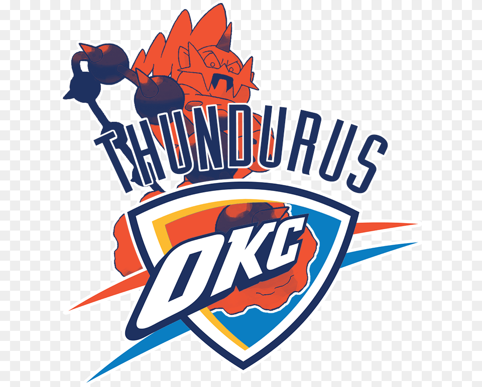 Oklahoma City Thundurus Logo For Gaius Oklahoma City Thunder, Emblem, Symbol, Badge Free Transparent Png