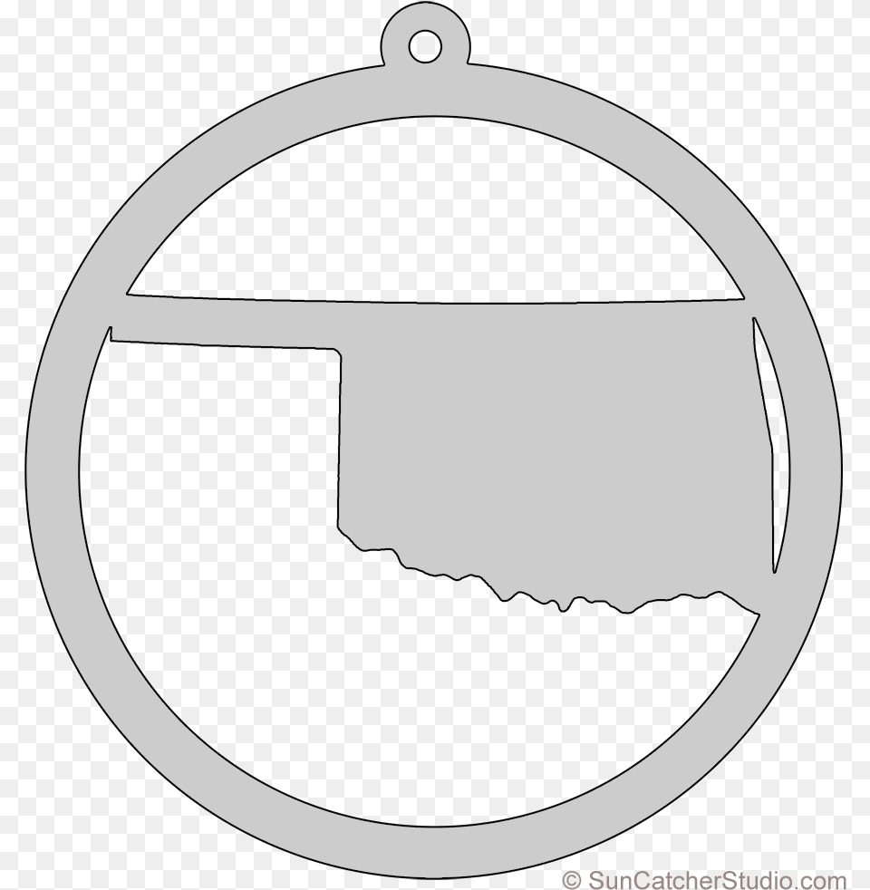 Oklahoma Map Circle Scroll Saw Pattern Shape State Stencil, Blade, Dagger, Knife, Weapon Free Png Download