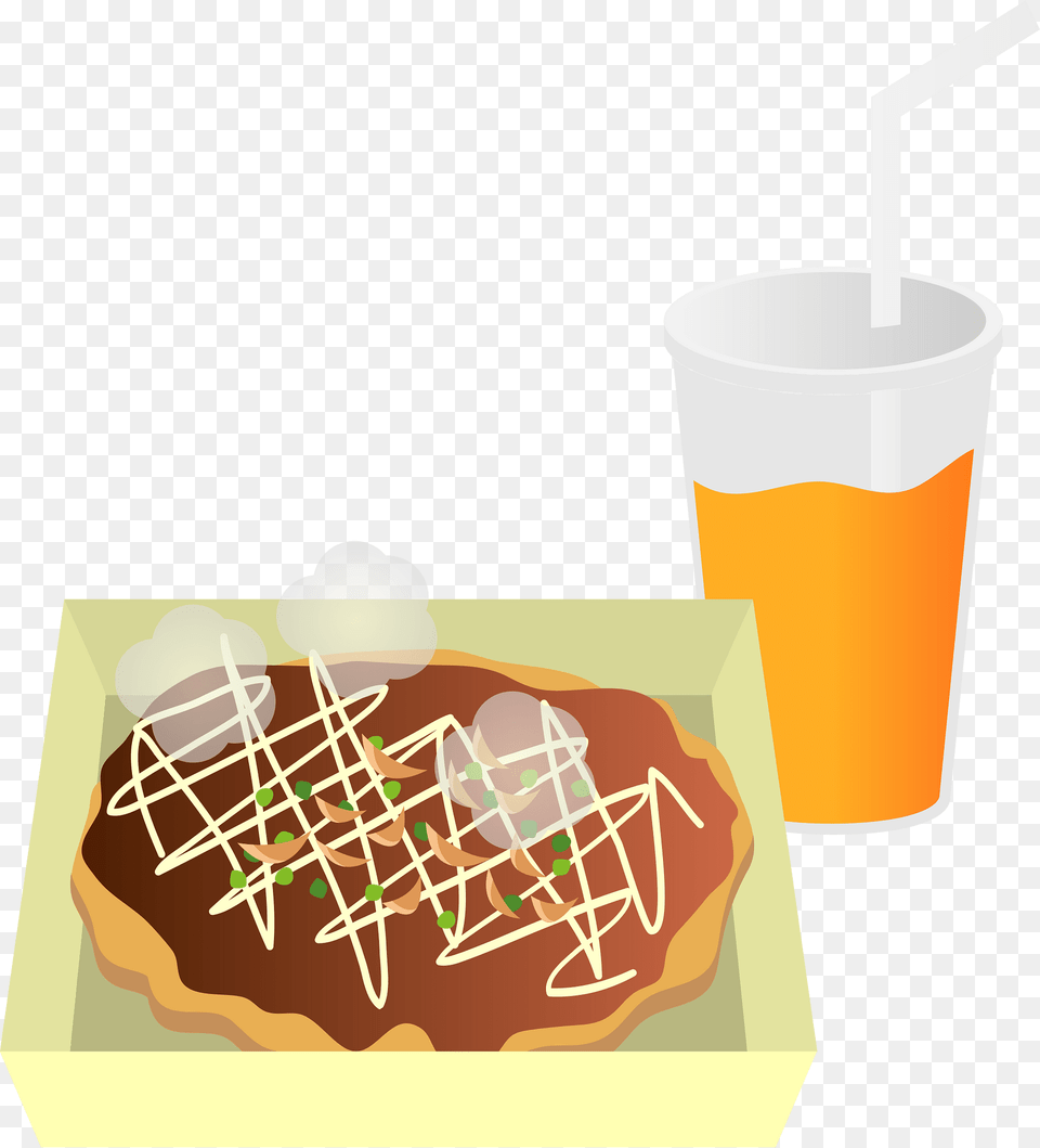 Okonomiyaki Food Clipart, Beverage, Juice, Cream, Dessert Png