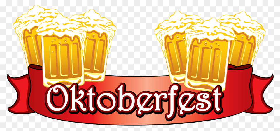 Oktoberfest Red Banner With Beers Clipart Gallery, Cream, Dessert, Food, Ice Cream Png Image