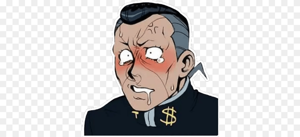 Okugasm Discord Emoji Josuke Ahegao, Adult, Person, Man, Male Free Png