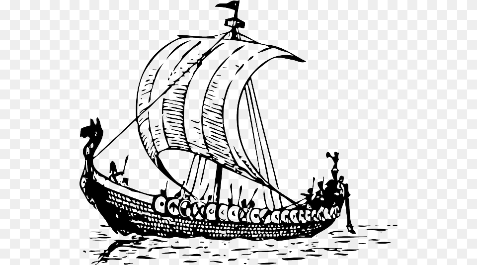 Old 640 Viking Ship Clip Art, Boat, Sailboat, Transportation, Vehicle Png Image