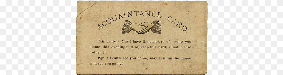 Old Acquaintance Card With Handshaking Old Business Card, Envelope, Mail, Paper, Text Png