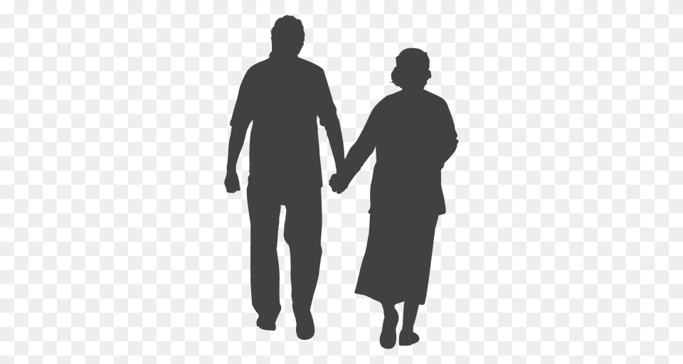 Old Age Couple Walking, Body Part, Hand, Person, Silhouette Free Transparent Png
