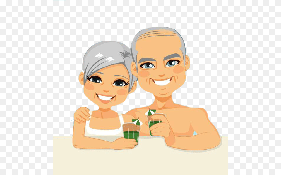 Old Age Illustration Royalty Middle Couple Aged Cartoon Middle Aged Couple, Baby, Face, Head, Person Png