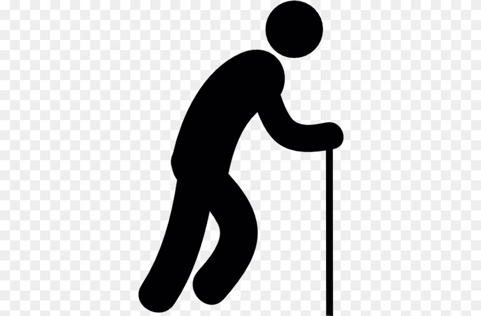 Old Age Stick Figure Computer Icons Walking Stick Person Stick Figure Using A Cane, Silhouette Free Transparent Png
