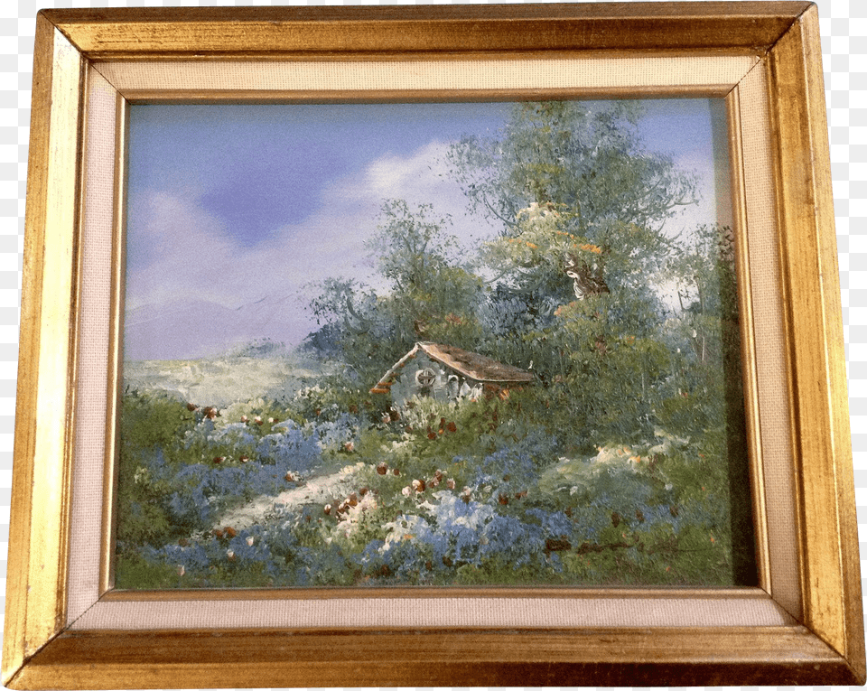 Old America Oil Painting On Canvas In Gold Frame Illegibly Oil Painting Free Transparent Png