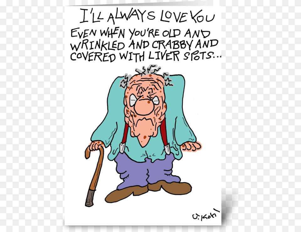 Old And Wrinkled Greeting Card Cartoon, Book, Comics, Publication, Baby Free Png Download