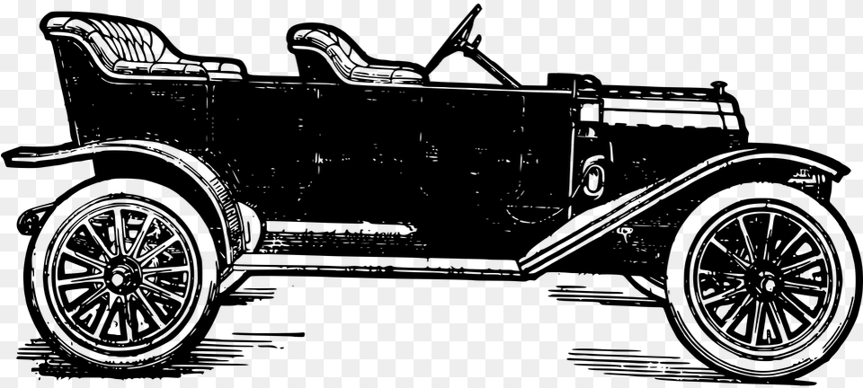 Old Automobile Clip Art, Gray Png Image