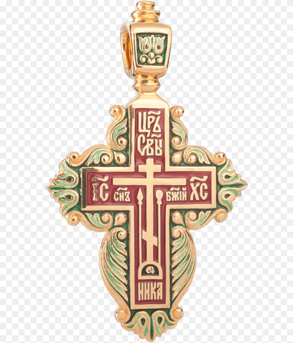 Old Believers Enameled Cross Pendant Blossoming Cross Zhenskij Staroobryadcheskij Natelnij Krest, Symbol, Logo, Head, Face Png Image