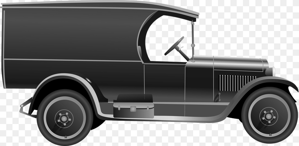 Old Black Car Clipart, Moving Van, Transportation, Van, Vehicle Png Image