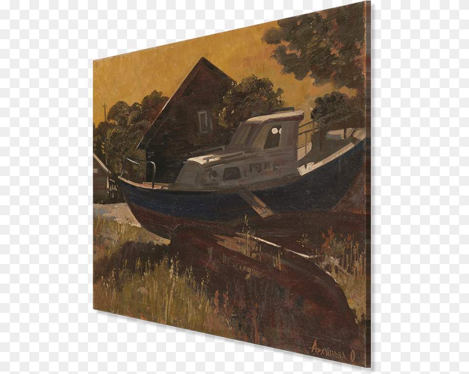 Old Boat, Art, Painting, Transportation, Vehicle Png Image