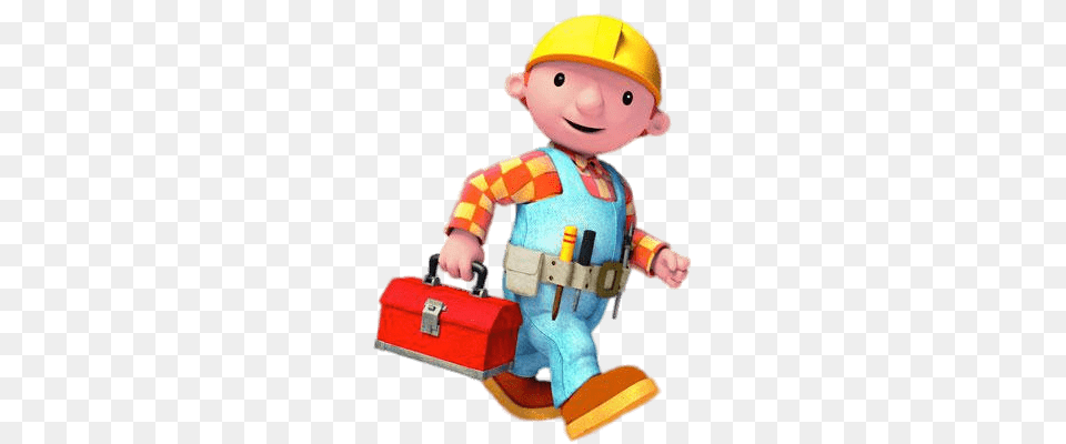 Old Bob The Builder On His Way Transparent, Clothing, Hardhat, Helmet, Baby Png