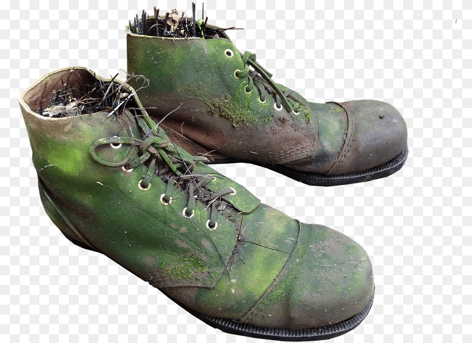 Old Boots Moss Planter Garden Old Boots, Clothing, Footwear, Shoe, Sneaker Free Png