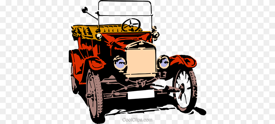 Old Car Royalty Vector Clip Art Illustration, Antique Car, Model T, Transportation, Vehicle Free Transparent Png