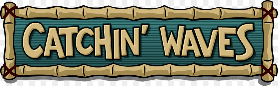 Old Catchin39 Waves Logo Club Penguin Surfing, Text, Person Free Transparent Png