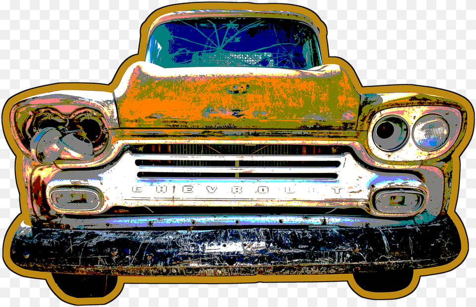 Old Chevy Truck Headlights, Car, Transportation, Vehicle Png Image