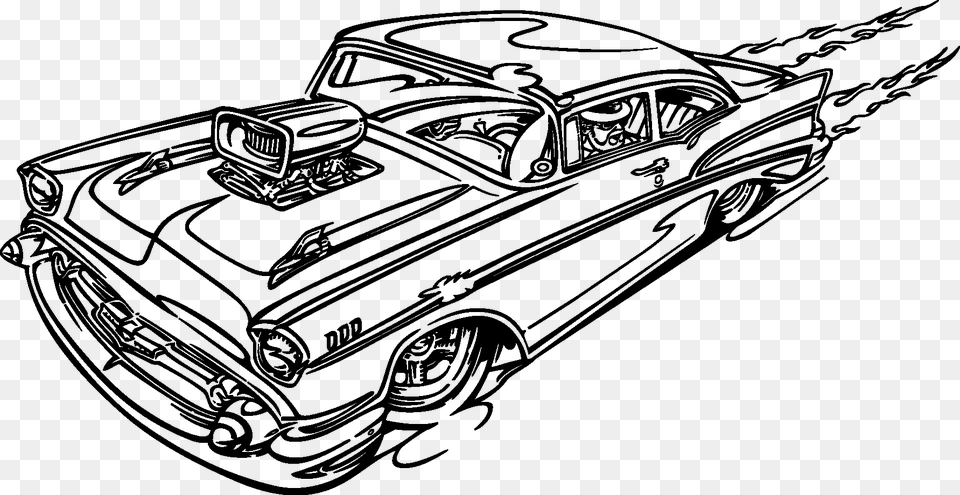 Old Classic Cars Silhouette Car Wall Mural Gta, Art, Drawing, Transportation, Vehicle Free Transparent Png