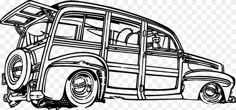 Old Classic Cars Silhouette Hot Rod, Art, Car, Drawing, Transportation Free Transparent Png