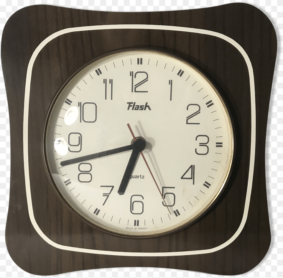 Old Clock Pendulum Flash Battery 70s Vintage Brown Quartz Clock, Analog Clock Free Transparent Png