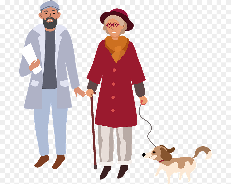 Old Couple Clipart Illustration, Clothing, Coat, Person, Boy Free Png Download
