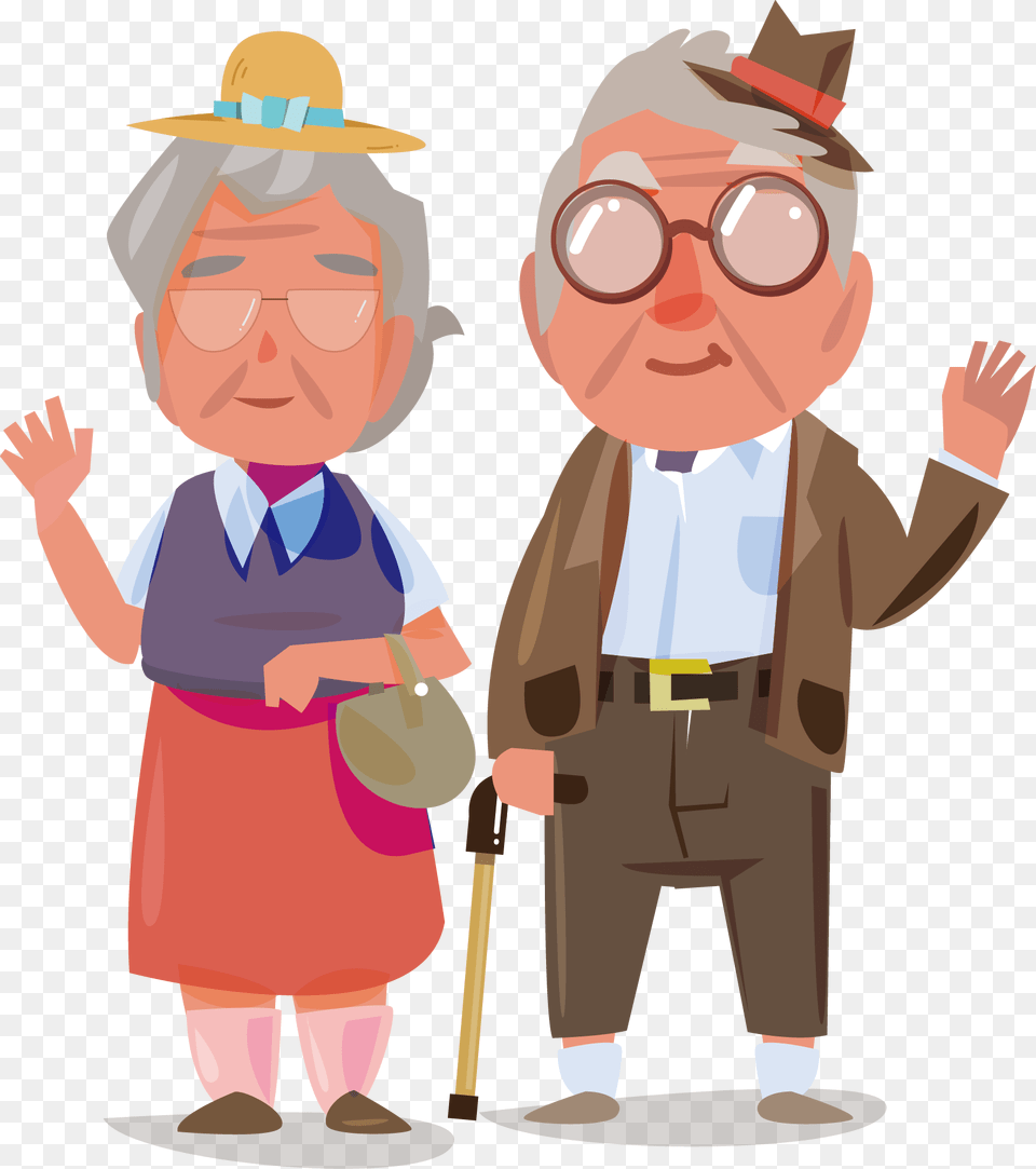 Old Couple Clipart Old Couple Illustration, Baby, Person, Accessories, Hat Free Png