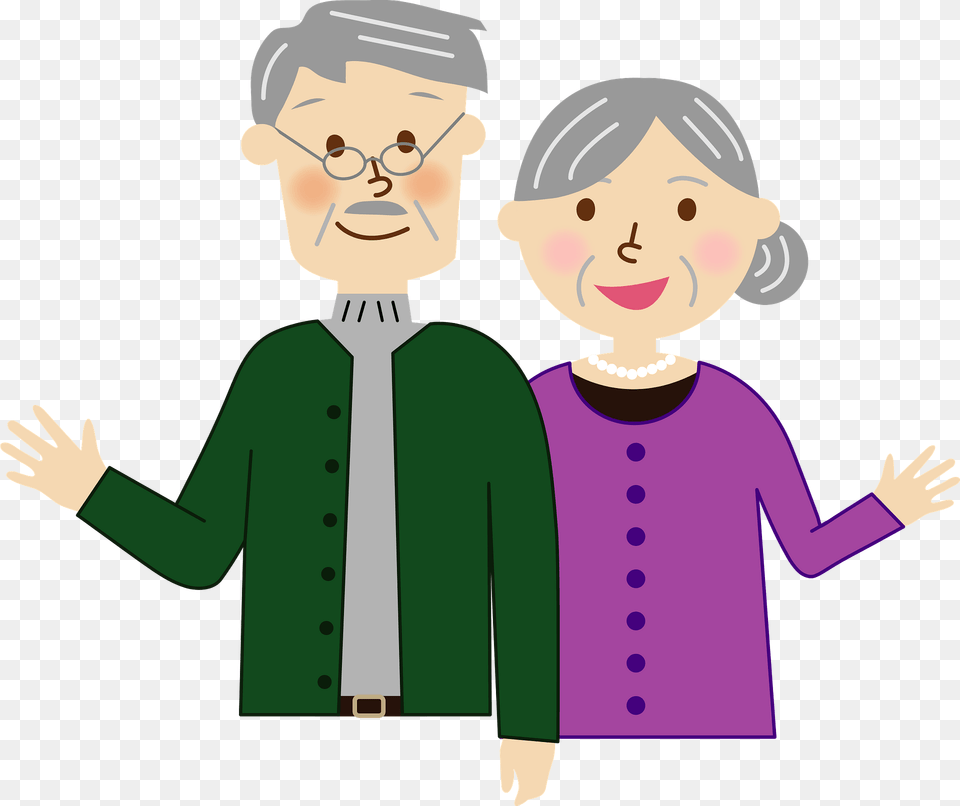 Old Couple Grandparents Clipart, Long Sleeve, Clothing, Sleeve, Person Free Png Download
