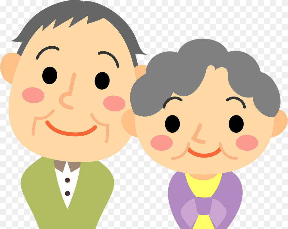 Old Couple Grandparents Clipart, Face, Head, Person, Baby Free Png Download