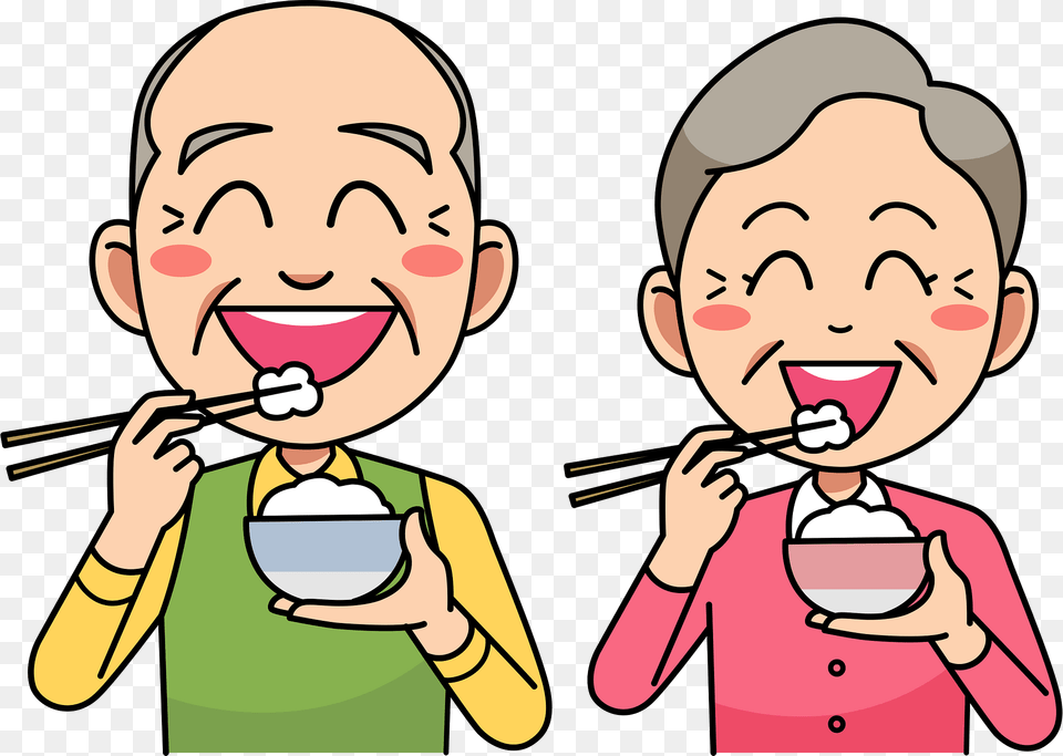 Old Couple Is Eating Clipart, Baby, Person, Face, Head Png Image