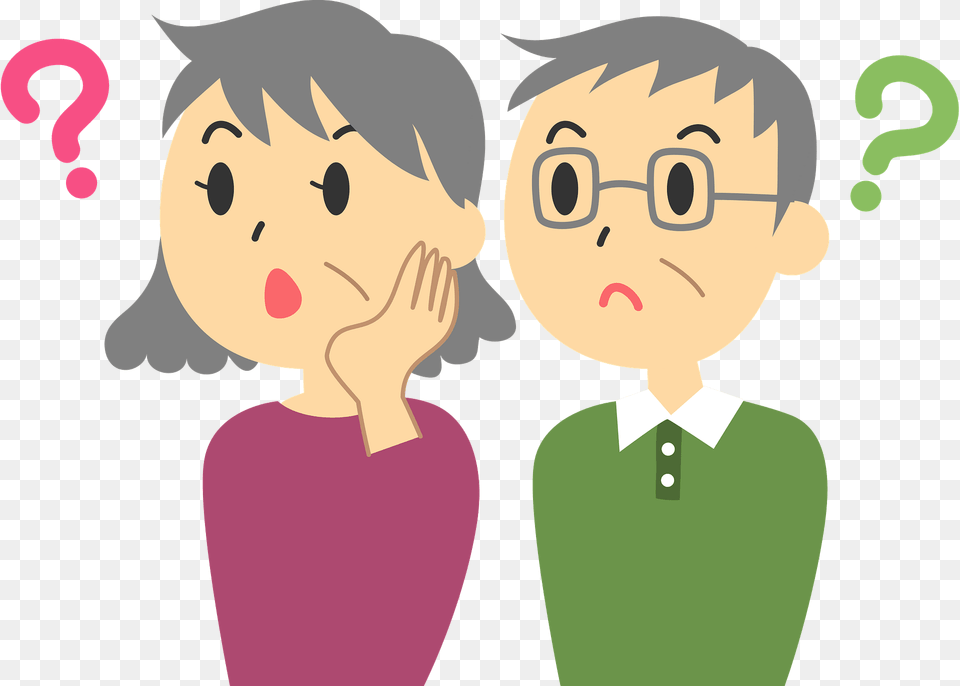 Old Couple Is Questioning Clipart, Baby, Person, Face, Head Png Image