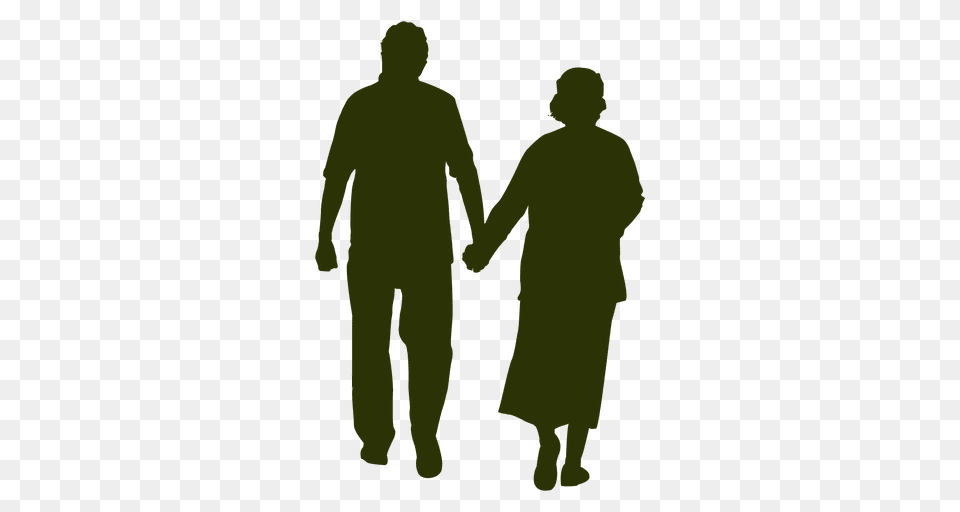 Old Couple Silhouette, Body Part, Hand, Person, Adult Free Png Download