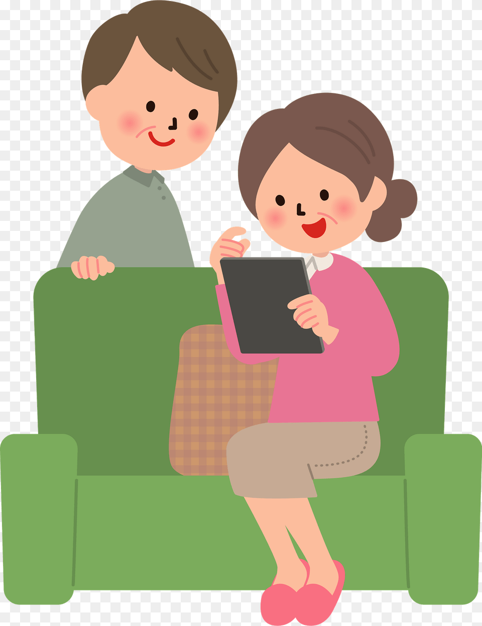 Old Couple Using Tablet Clipart, Reading, Person, Baby, Head Free Png Download