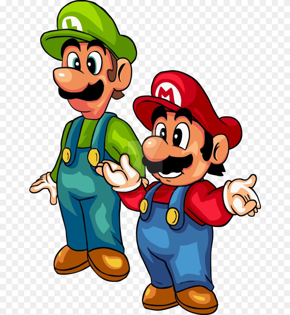 Old Drawing Mario Mario And Luigi Happy, Baby, Person, Face, Head Png Image