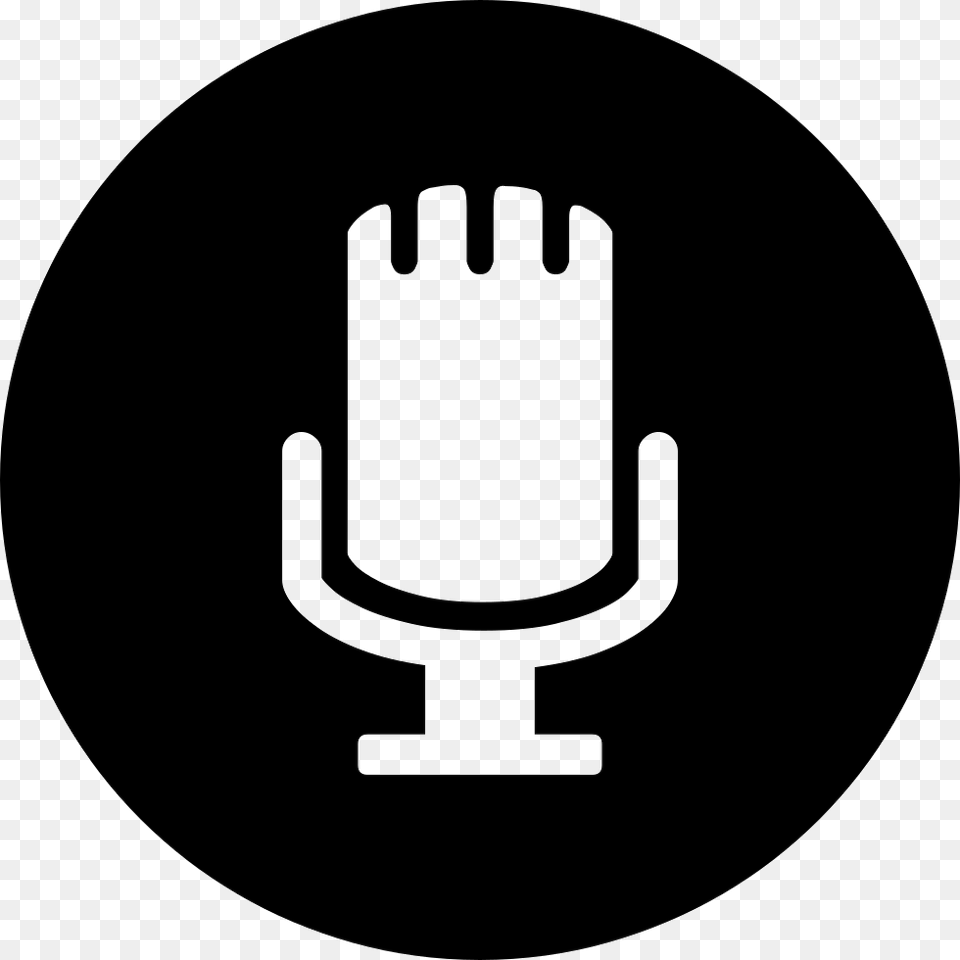 Old Fashion Microphone Button Icon Download, Electrical Device, Cutlery, Fork, Stencil Free Png