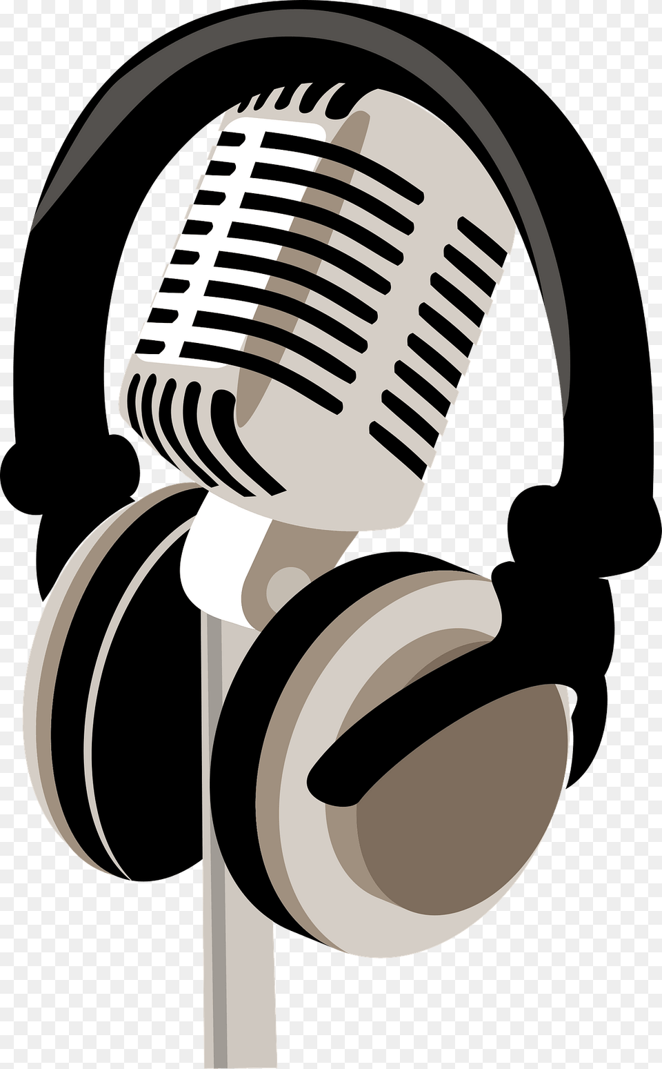 Old Fashioned Microphone And Headphones Clipart Microphone And Headphones, Electrical Device, Electronics Free Png