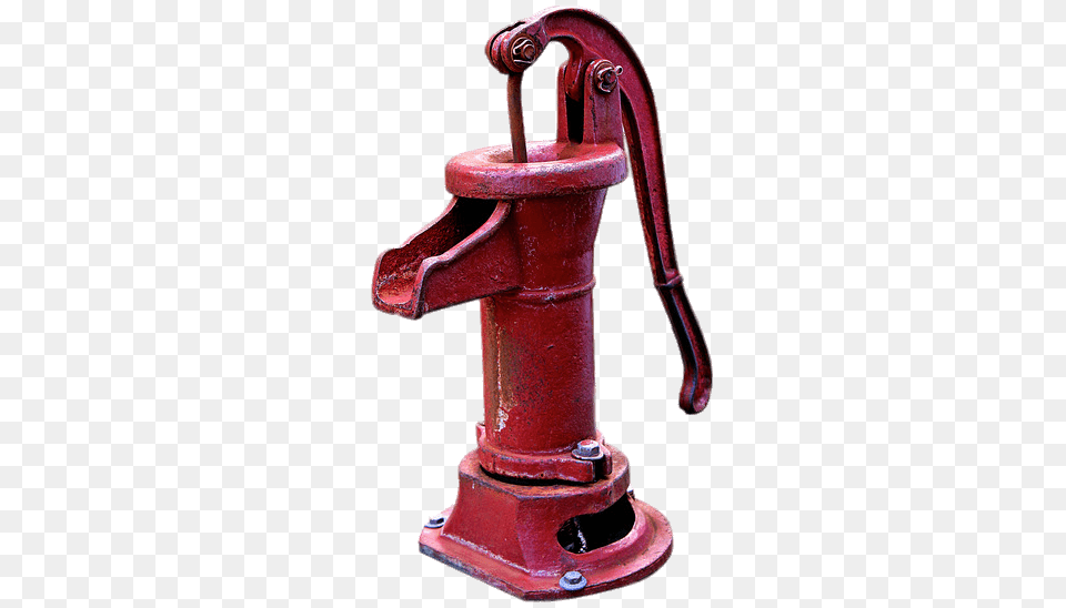 Old Fashioned Red Water Pump, Machine, Fire Hydrant, Hydrant Free Png Download