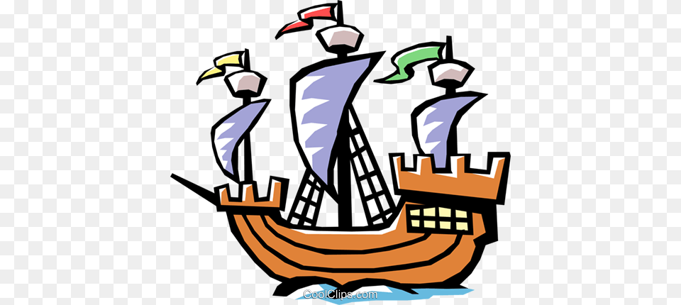 Old Fashioned Sailing Ship Royalty Vector Clip Art Free Png Download